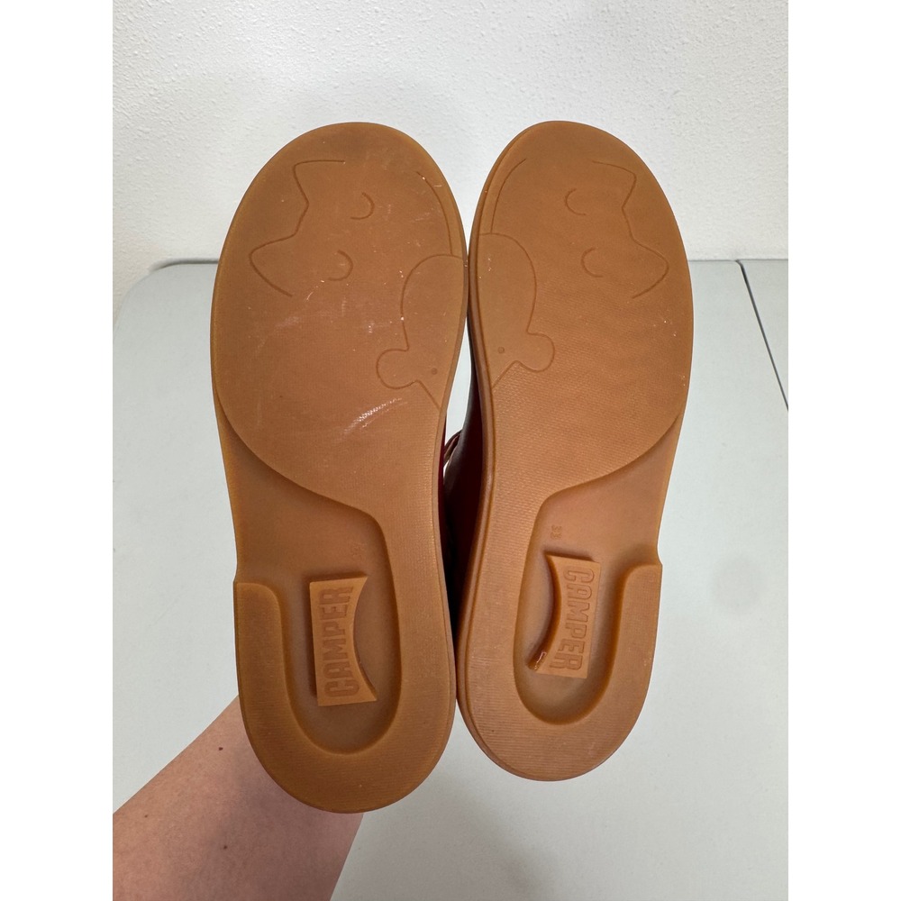 Camper Twins Kids Burgundy‎ Pink Leather Mary Jane Flats Shoes Size 33 - Picture 6 of 7